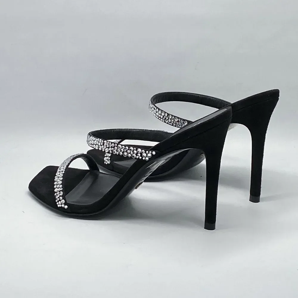 Stuart Weitzman Suede Embellished Sandals size 6.5